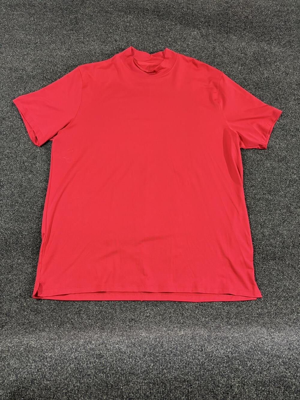 Nike Shirt Mens XL Red Dri-Fit Mock Neck Short Sleeve Golf Training T Shirt